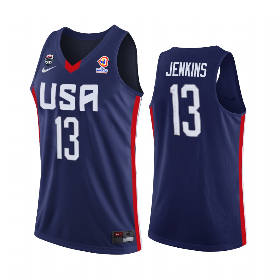 John Jenkins #13 USA  FIBA AmeriCup 2022 Navy Jersey