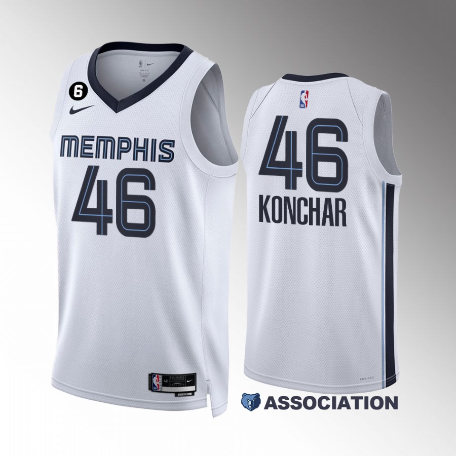 John Konchar #46 Memphis Grizzlies 2022-23 Association Edition White Jersey