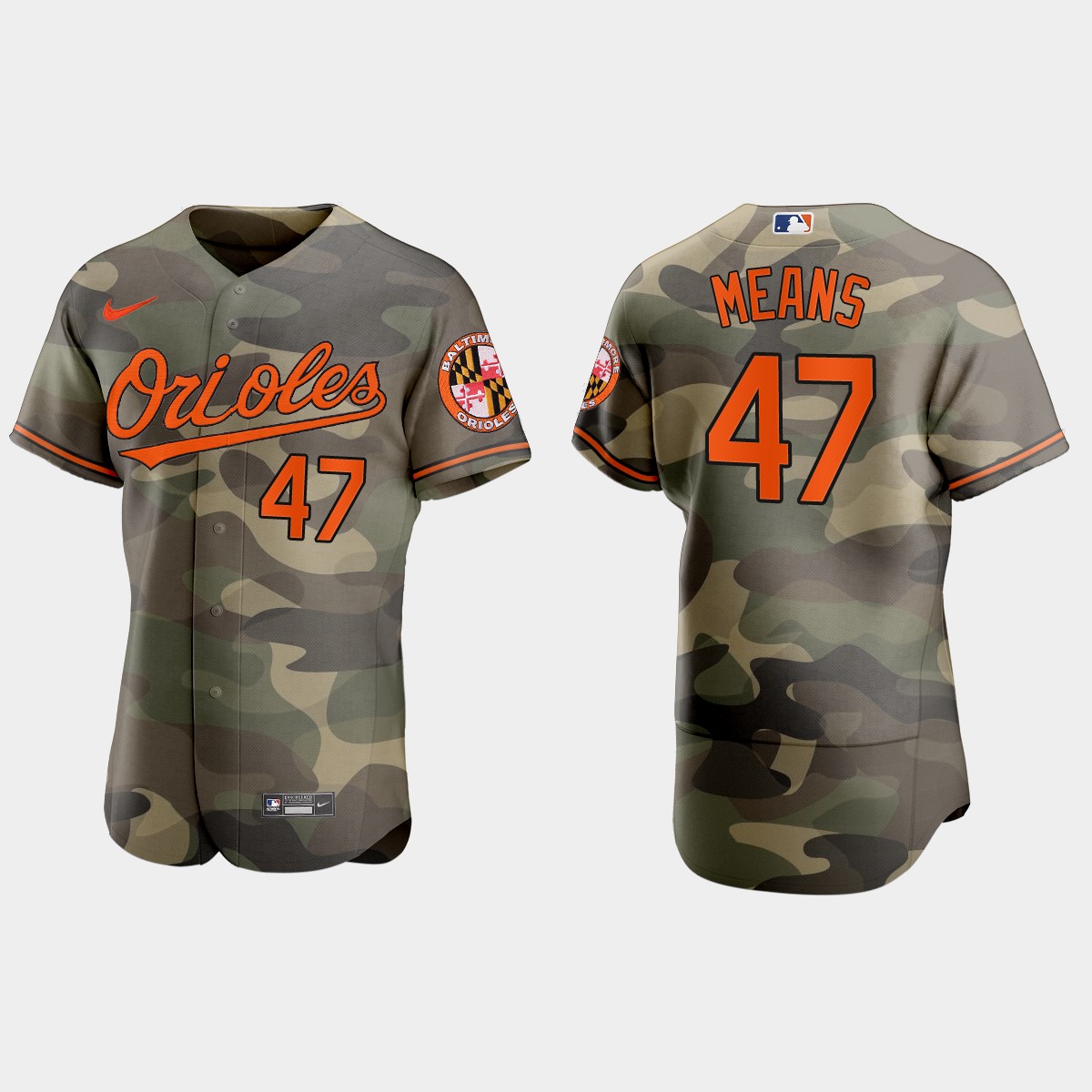 John Means Baltimore Orioles 2021 National Armed Forces Day Jersey - Camo