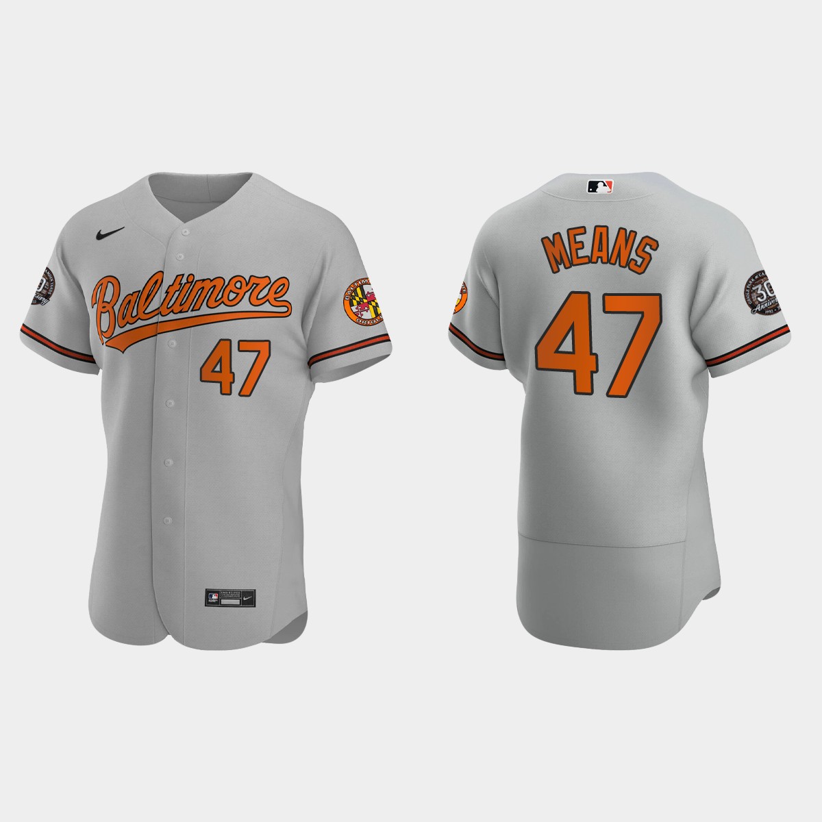 John Means Baltimore Orioles 30th Anniversary Jersey - Gray