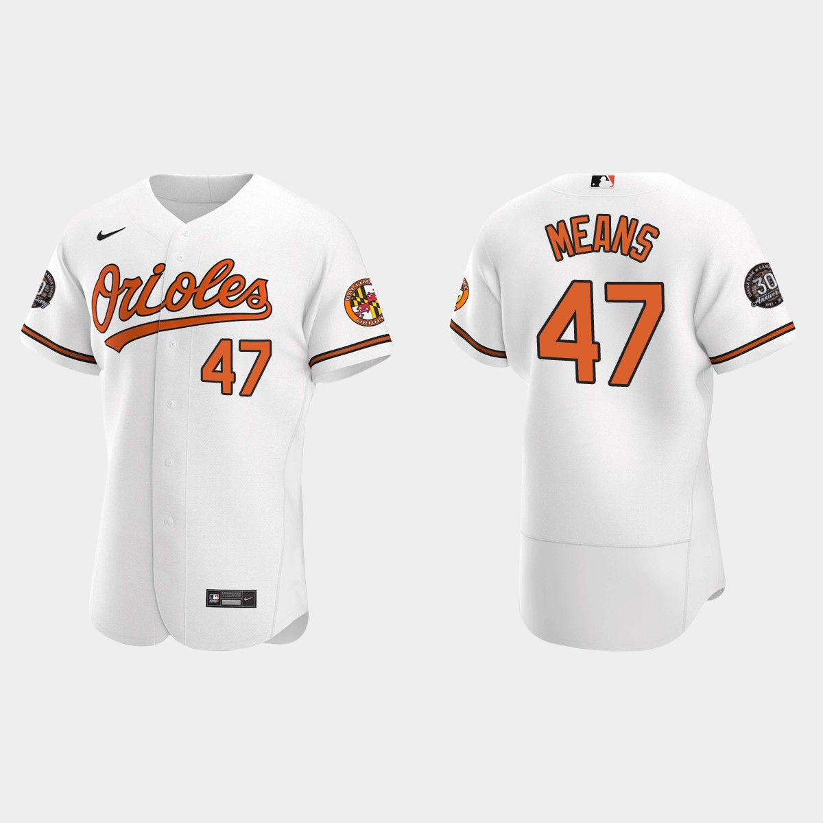 John Means Baltimore Orioles 30th Anniversary Jersey - White