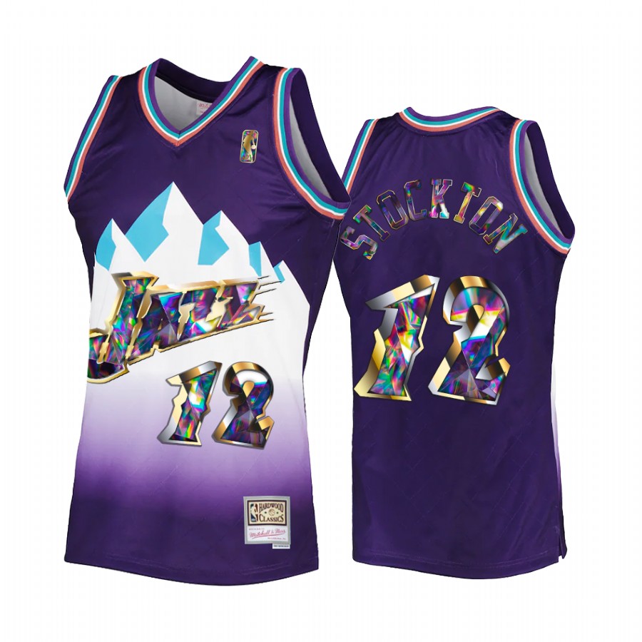 John Stockton #12 Utah Jazz NBA 75th Anniversary Diamond Jersey Purple