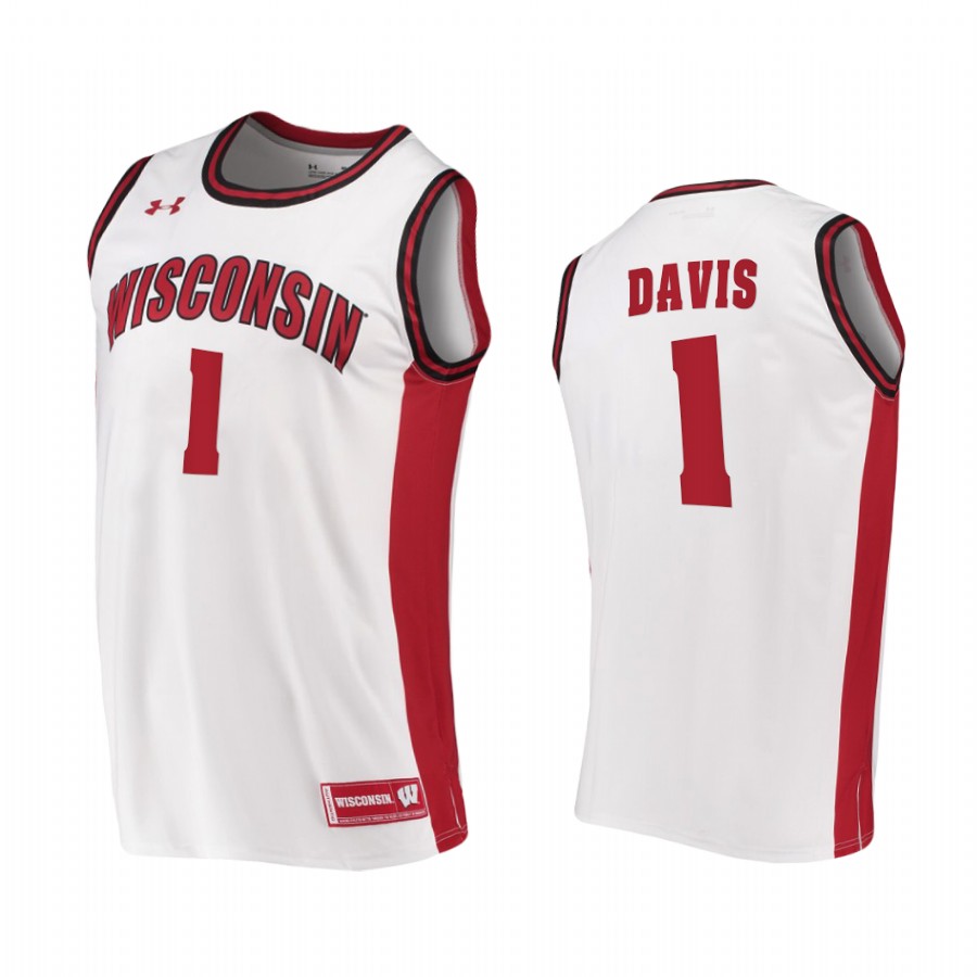 Johnny Davis Wisconsin Badgers White Jersey 2022 College
