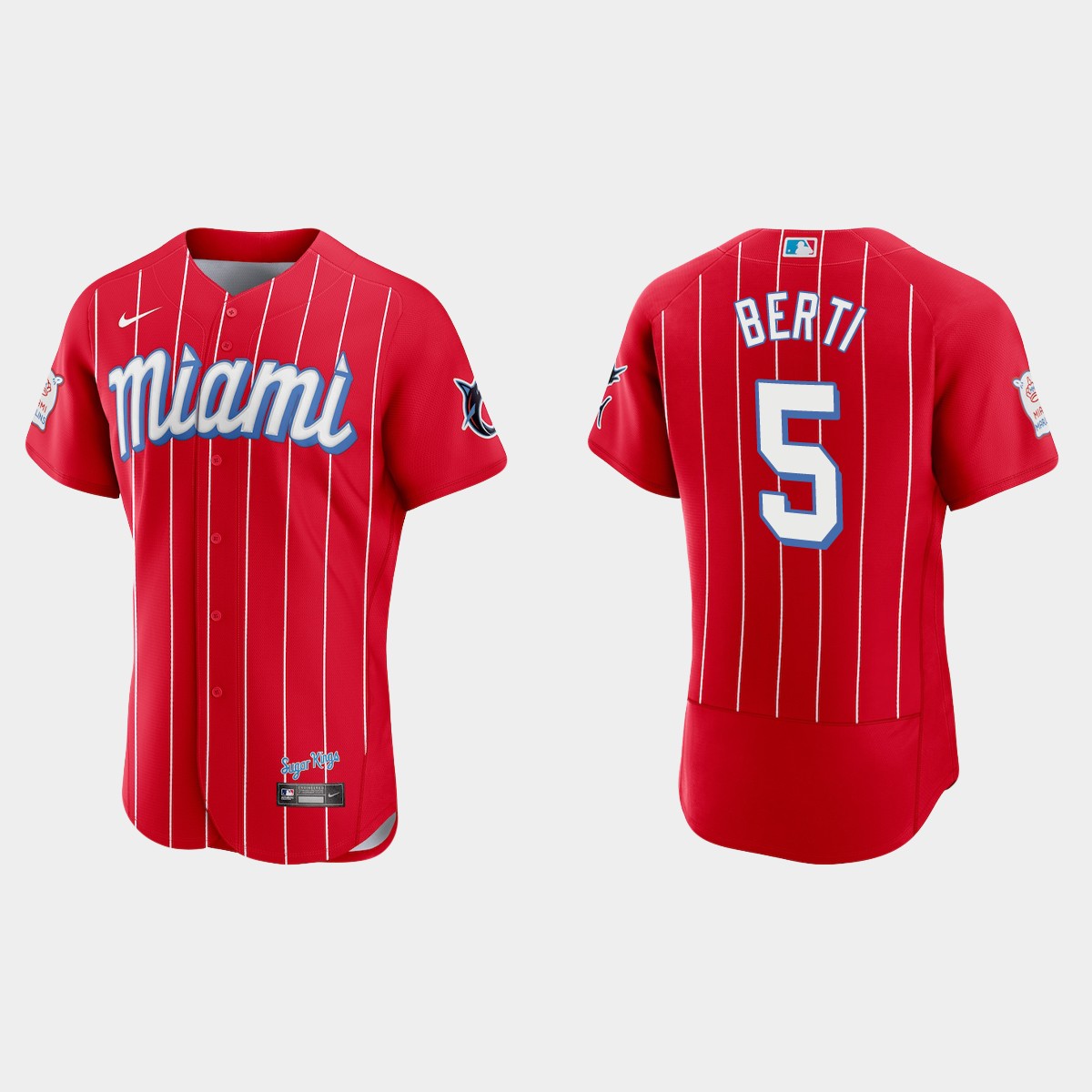 Jon Berti Miami Marlins 2021 City Connect Jersey - Red