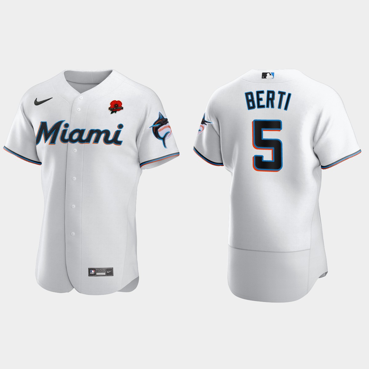 Jon Berti Miami Marlins 2021 Memorial Day Jersey - White