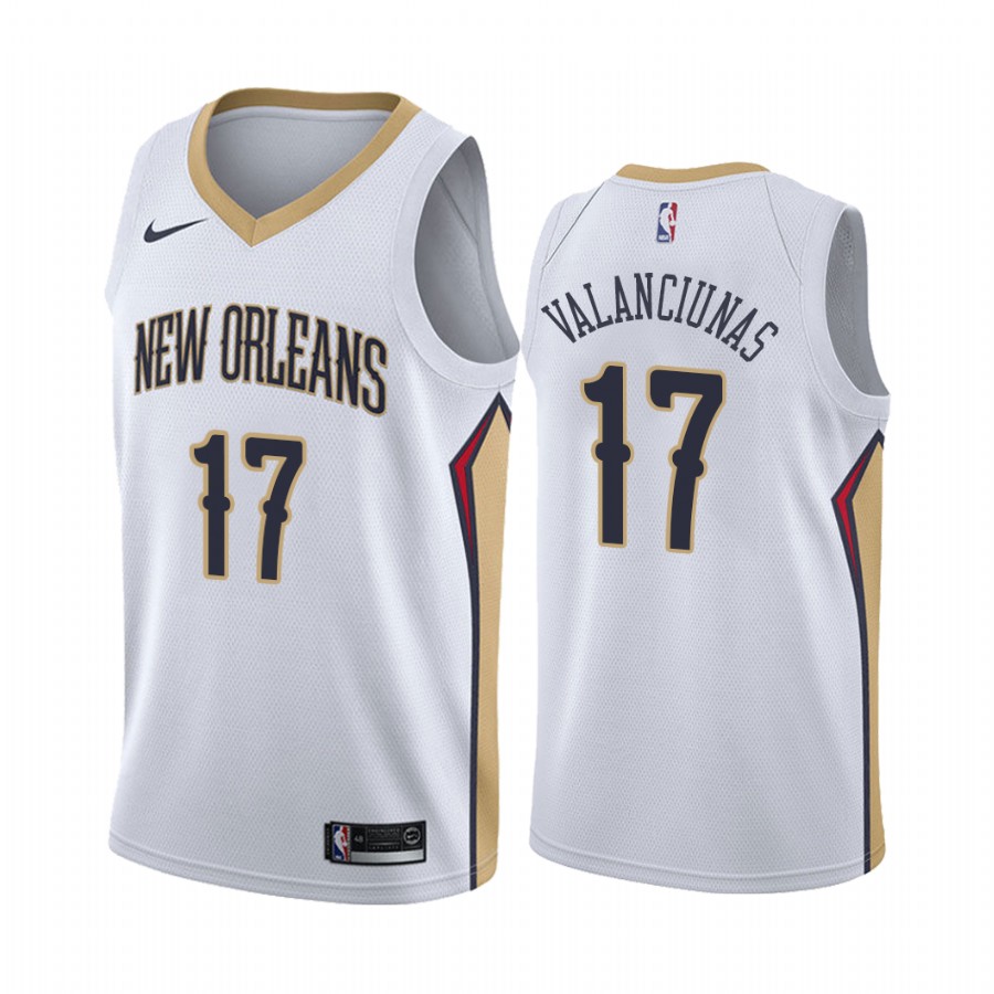 Jonas Valanciunas New Orleans Pelicans 2021 Association White #17 Jersey