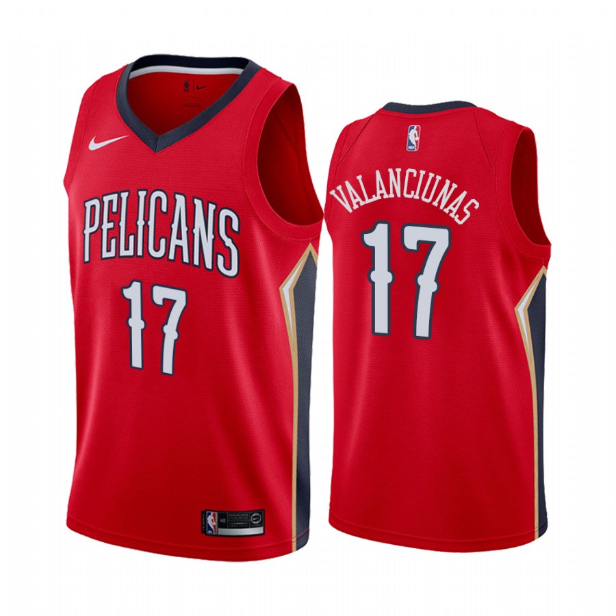 Jonas Valanciunas New Orleans Pelicans 2021 Statement Edition Red #17 Jersey