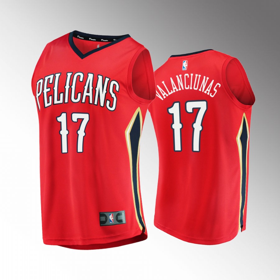 Jonas Valanciunas Pelicans #17 Red Jersey Fast Break  2022-23 Statement