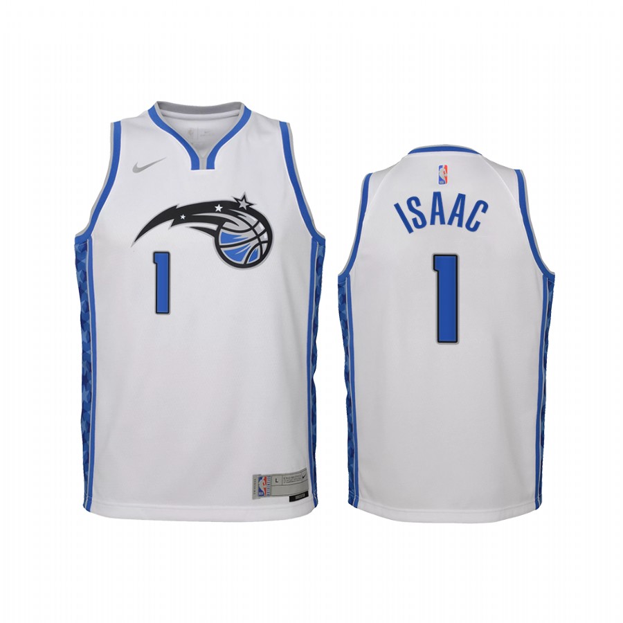 Jonathan Isaac Orlando Magic 2021 Earned Edition White Youth Jersey - Swingman