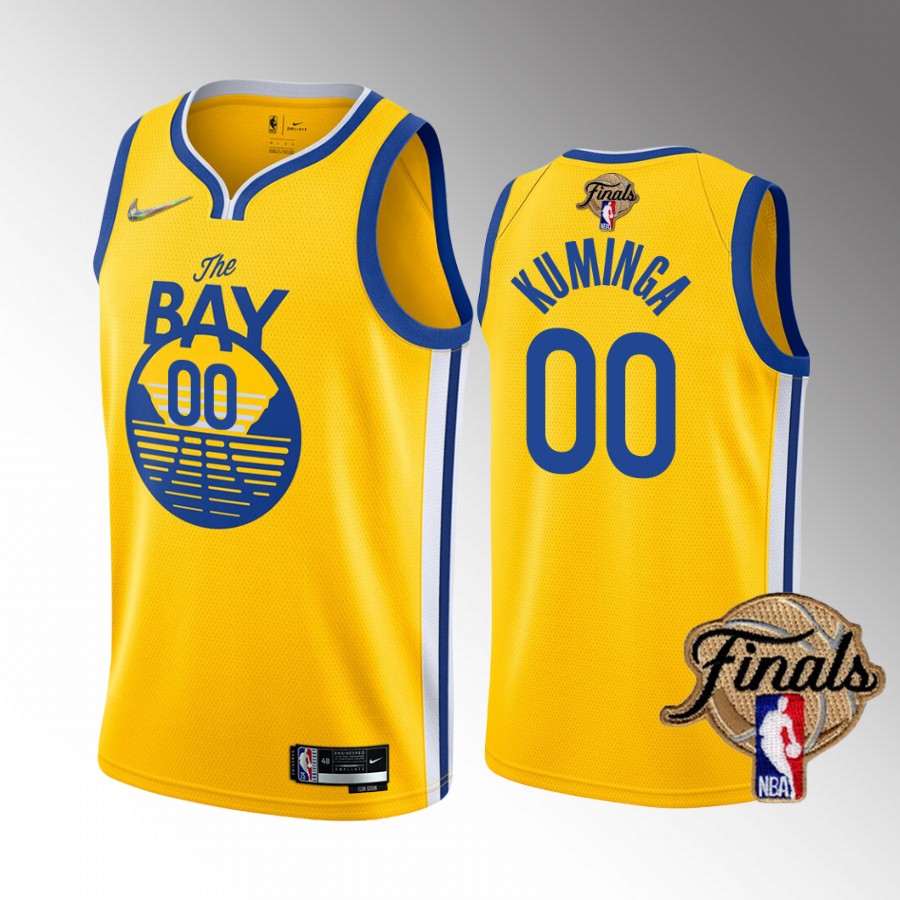 Jonathan Kuminga Golden State Warriors 2022 NBA Finals Jersey Gold #00 Diamond Badge Dub
