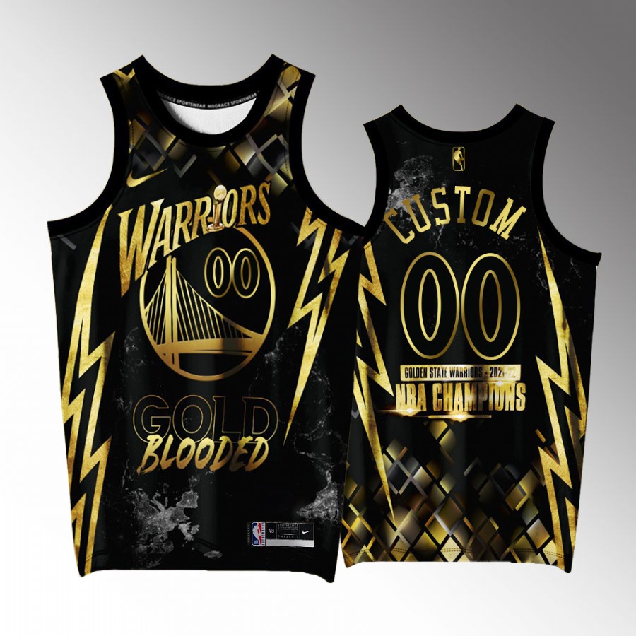Jonathan Kuminga Golden State Warriors Black #00 Jersey 2022 Gold Program Champions Exclusive