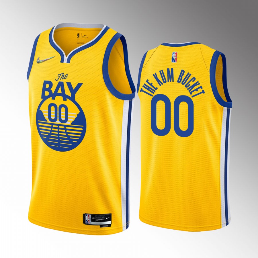Jonathan Kuminga The Kum Bucket Golden State Warriors #00 Gold Jersey Nickname