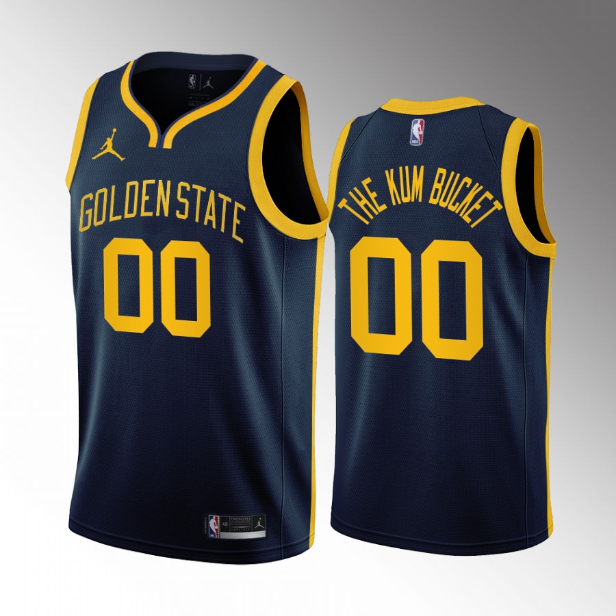 Jonathan Kuminga The Kum Bucket Golden State Warriors #00 Navy Jersey Statement