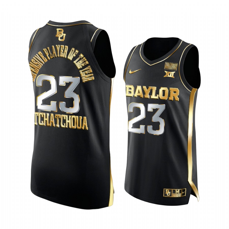 Jonathan Tchamwa Tchatchoua Baylor Bears Black Jersey Defensive Player of the Year 2022 Golden Big 12