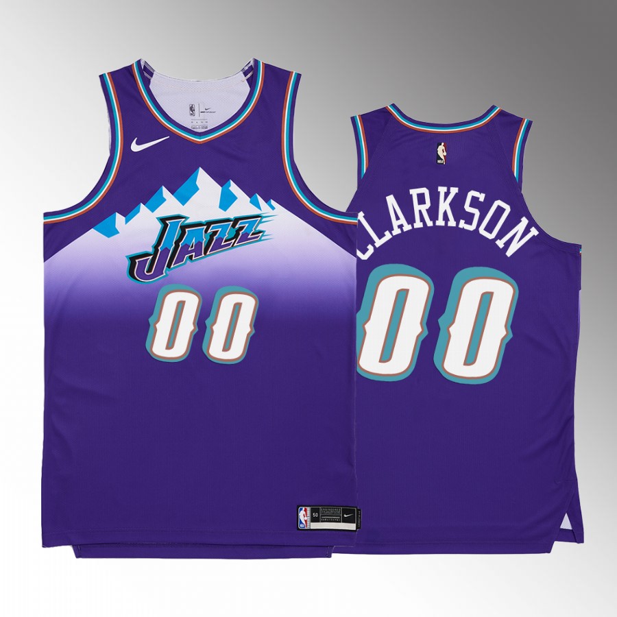 Jordan Clarkson 2022-23 Utah Jazz Purple #00 Hardwood Classics Jersey HWC 90s