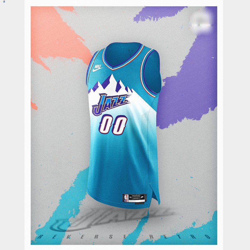 Jordan Clarkson Utah Jazz Teal #00 Jersey NBA Reverse Retro