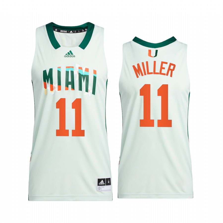 Jordan Miller Miami Hurricanes White Jersey 2022 Honoring Black Excellence
