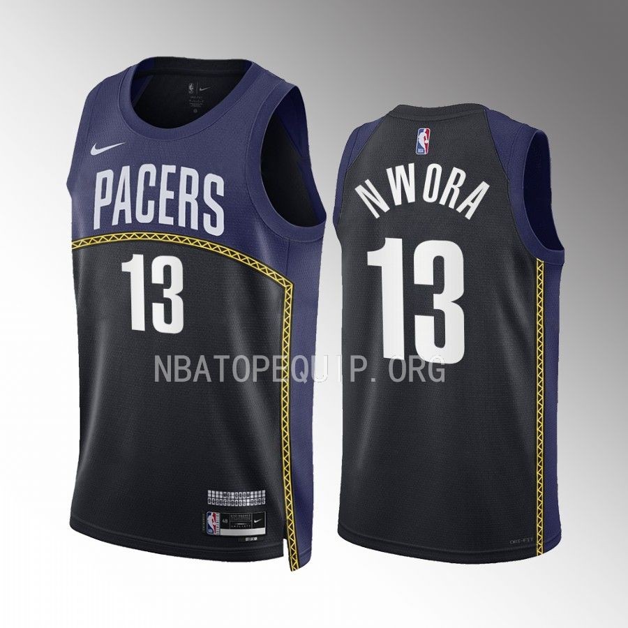 Jordan Nwora Indiana Pacers 2022-23 City Edition Black #13 Jersey Swingman