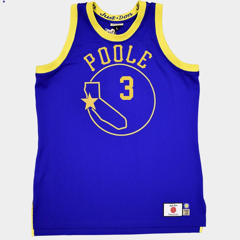 Jordan Poole #3 Just Don X Mitchell Ness Golden State Warriors Royal Jersey