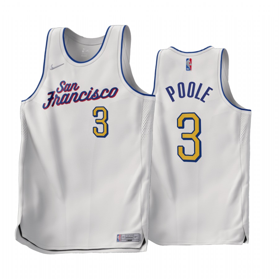 Jordan Poole 2022-23 Golden State Warriors White #3 Earned Edition Jersey