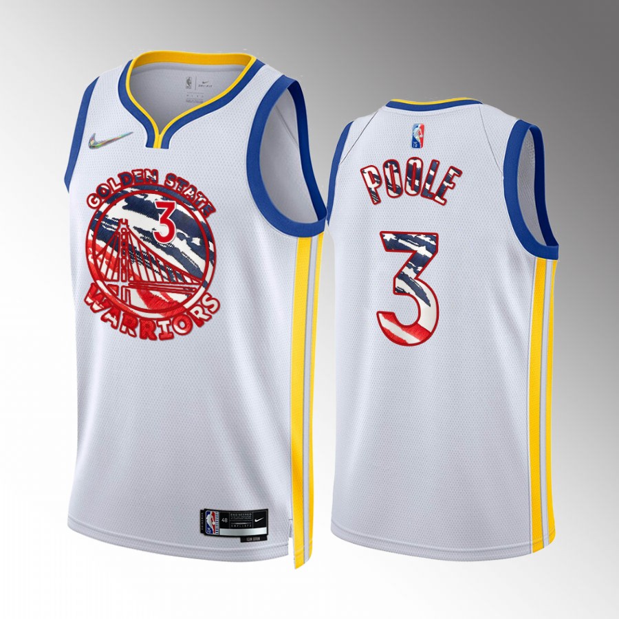 Jordan Poole 2022 Independence Day Golden State Warriors #3 White Jersey America