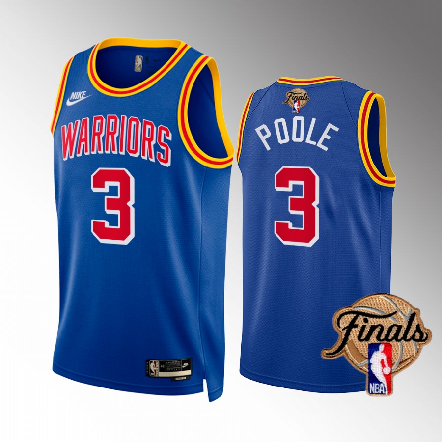 Jordan Poole Golden State Warriors 2022 NBA Finals Jersey Royal #3 Classic Dub