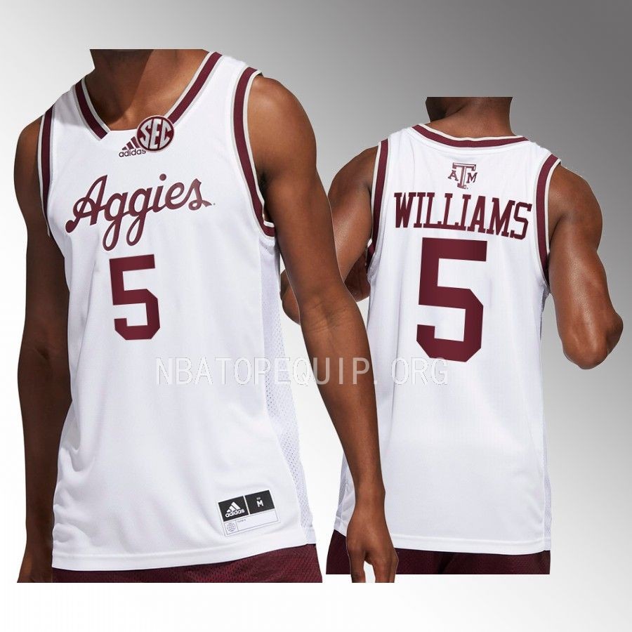 Jordan Williams Texas AM Aggies White Jersey 2022-23 College