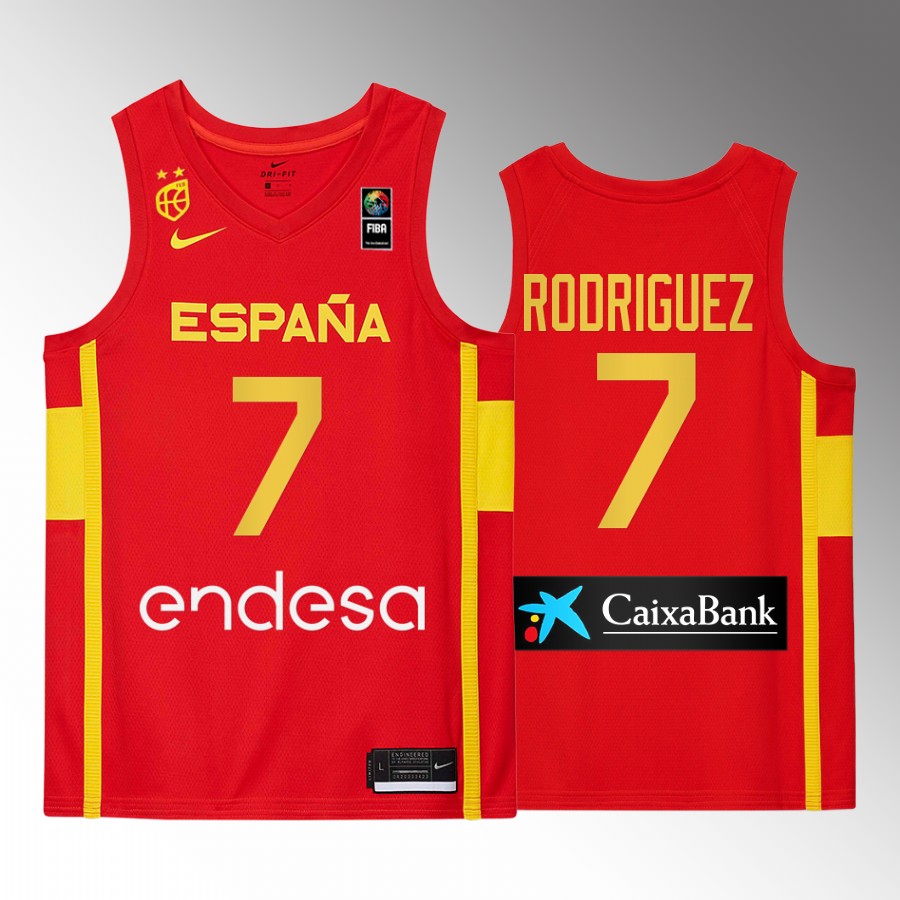 Jordi Rodriguez Spain FIBA U18 European Championship Red Jersey #7