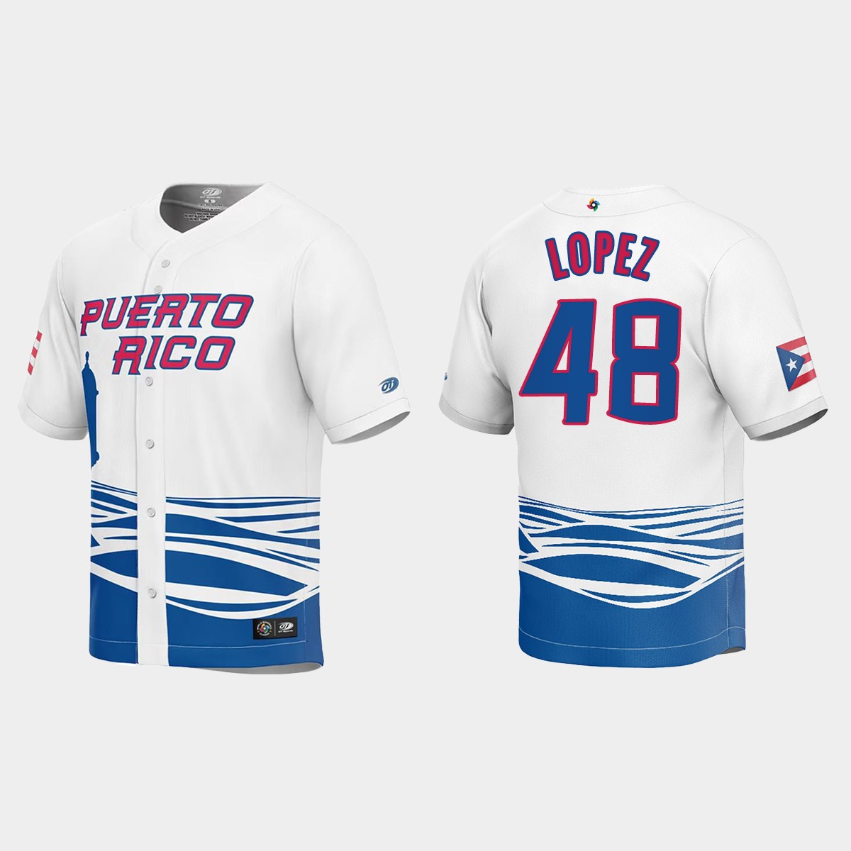Jorge Lopez Puerto Rico  2023 World  Classic Jersey - White