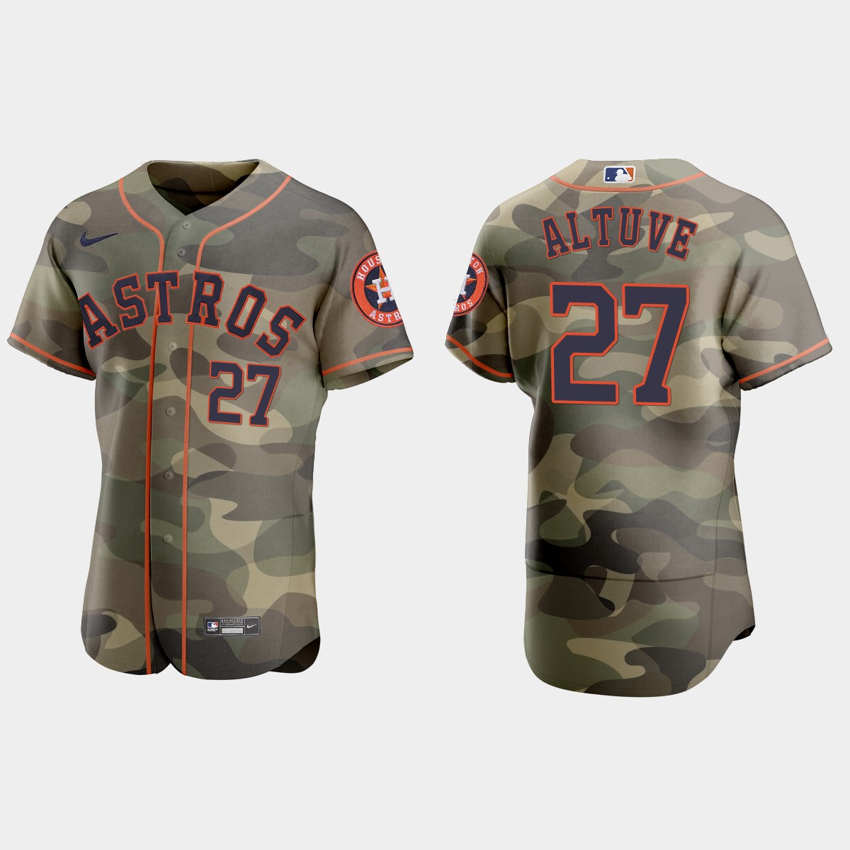 Jose Altuve Houston Astros 2021 National Armed Forces Day Jersey - Camo