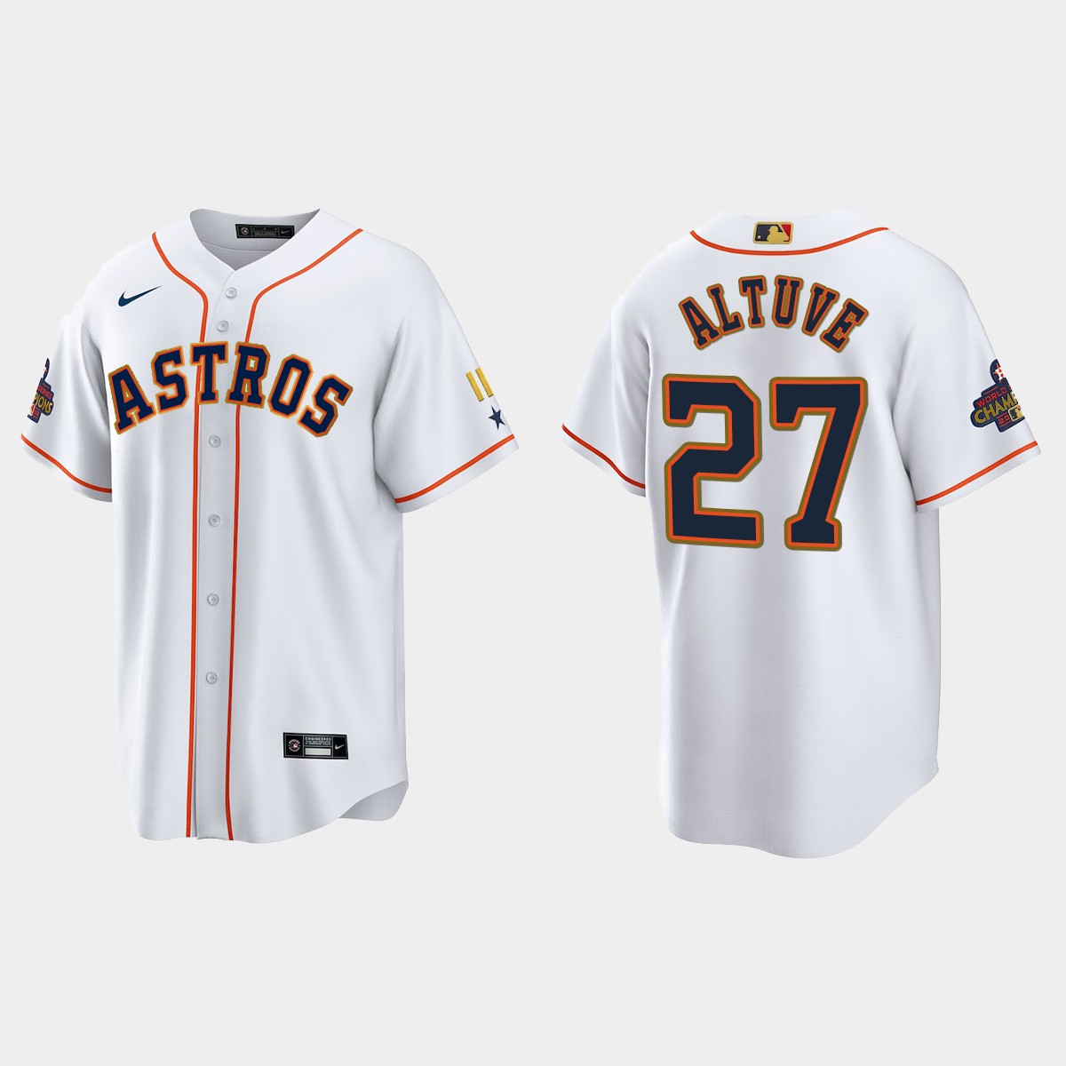Jose Altuve Houston Astros 2023 Gold Program Jersey - White