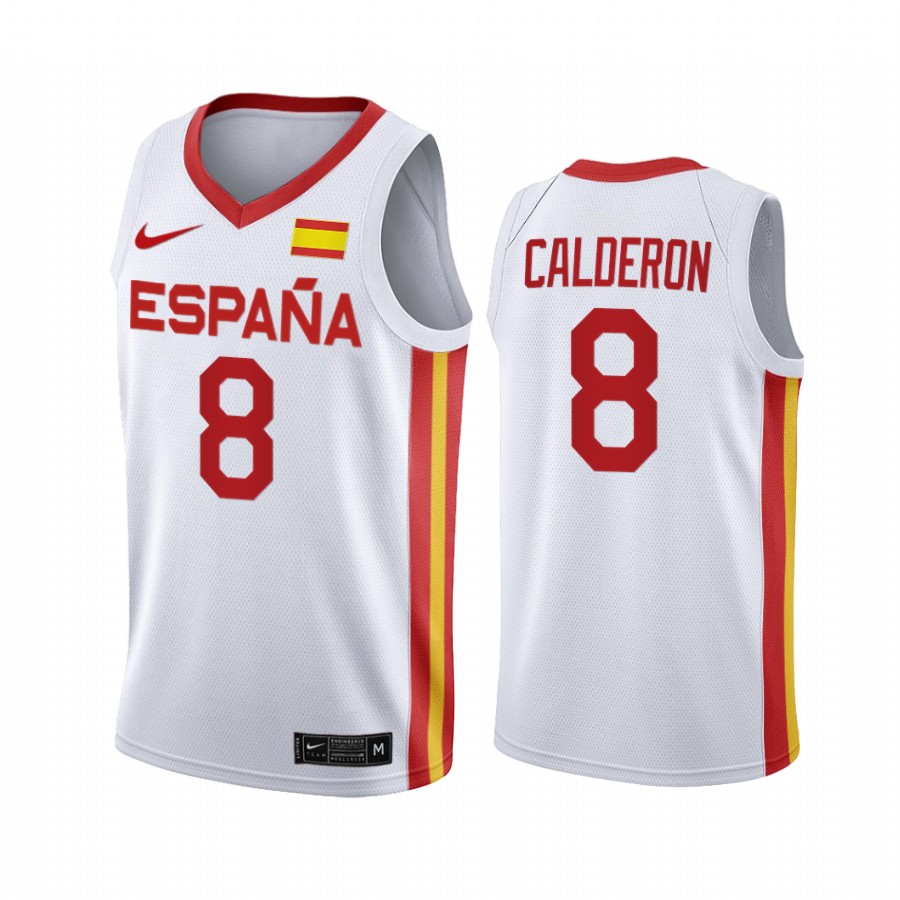 Jose Calderon Spain  #8 White 2021 Tokyo Olymipcs Limited Jersey