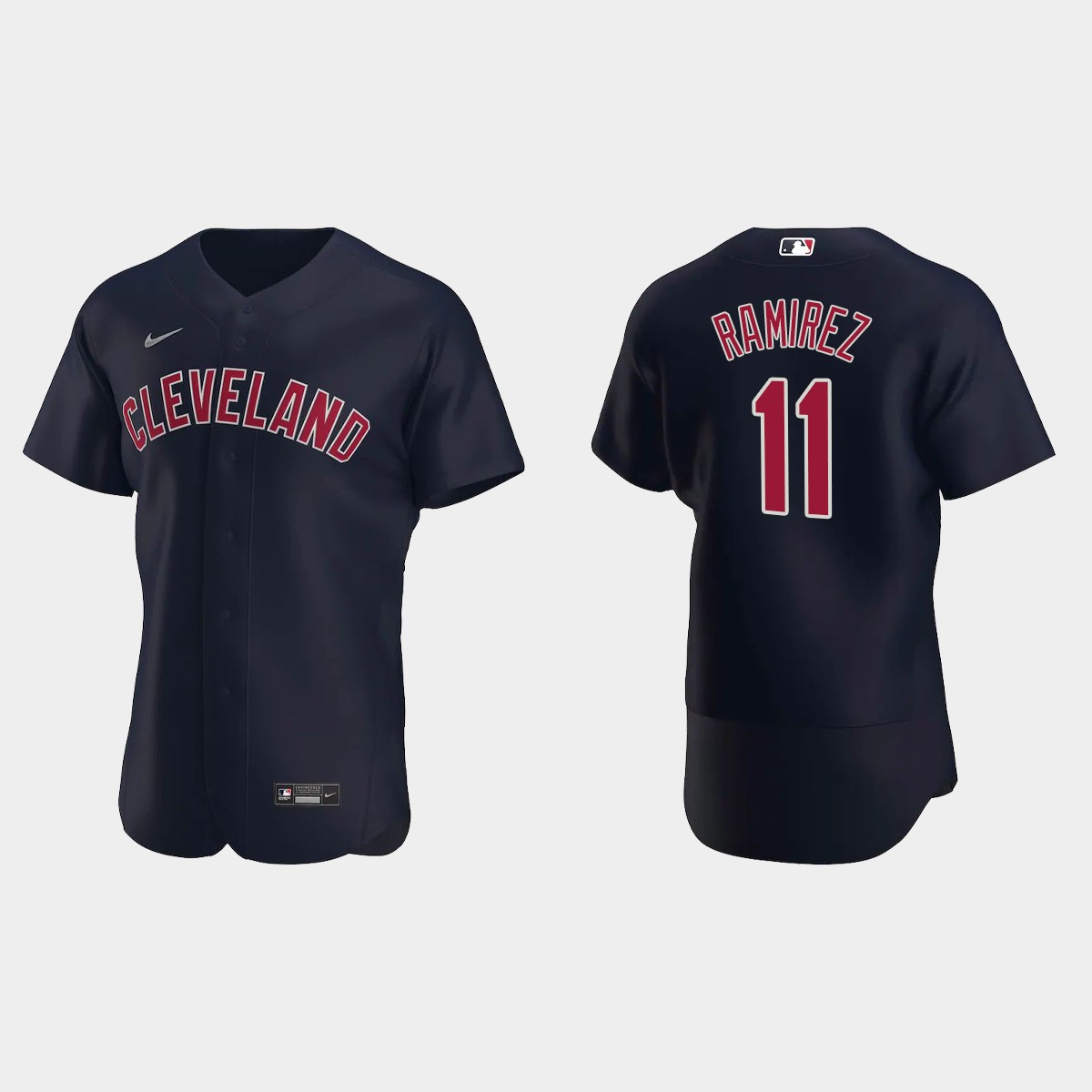 Jose Ramirez #11 Cleveland Indians Navy Player 2020 Alternate Jersey