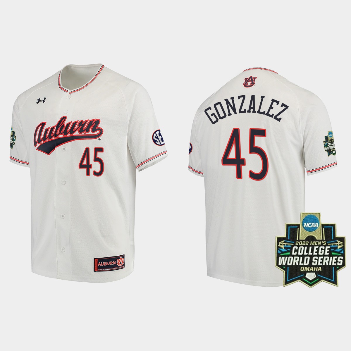 Joseph Gonzalez Auburn Tigers 2022 World Series  Jersey - White