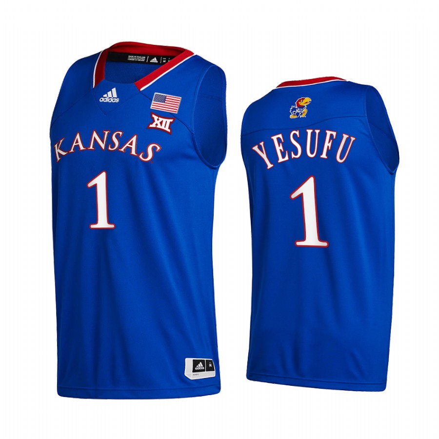 Joseph Yesufu Kansas Jayhawks Blue Jersey 2021-22 College  Away
