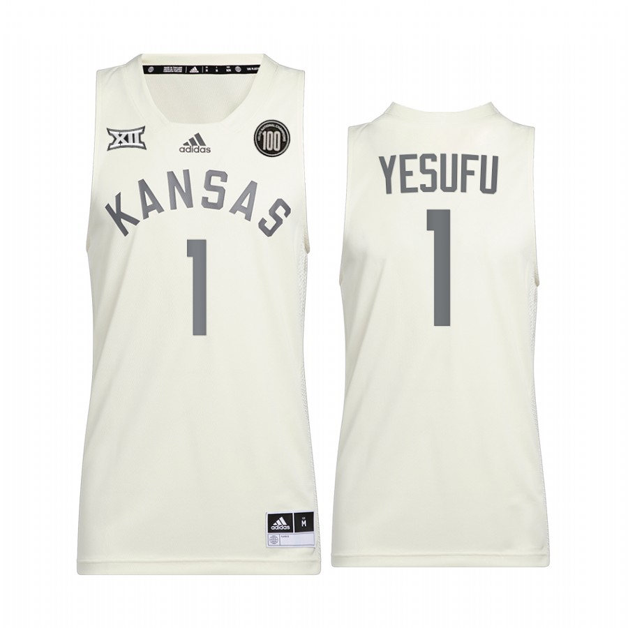 Joseph Yesufu Kansas Jayhawks White Jersey 2022 Reverse Retro College