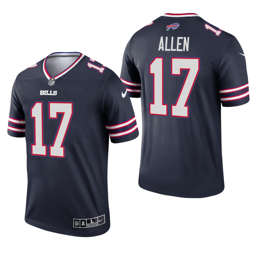 Josh Allen Buffalo Bills Navy Jersey Inverted Legend - Men's