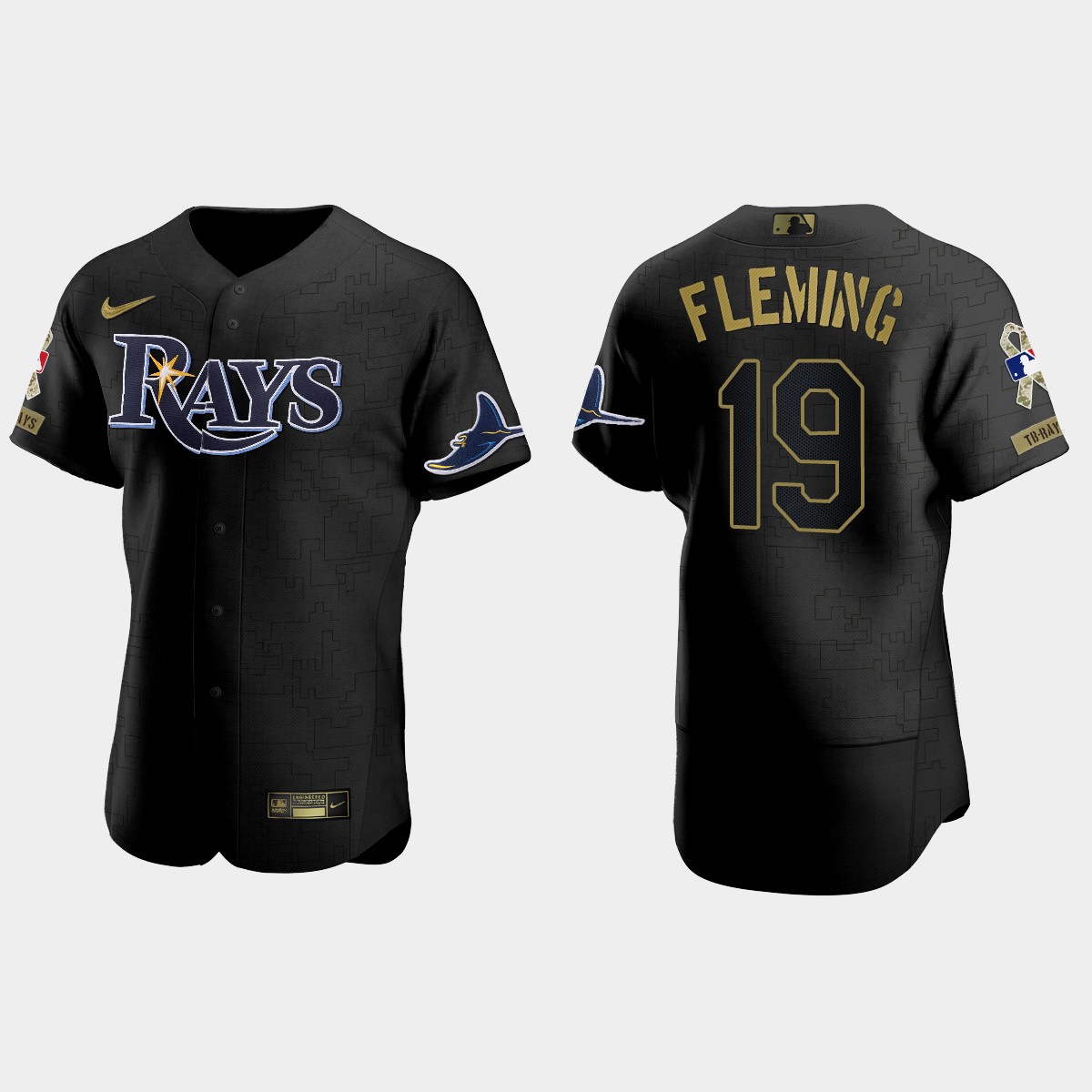 Josh Fleming Tampa Bay Rays 2021 Salute to Service Jersey - All Black