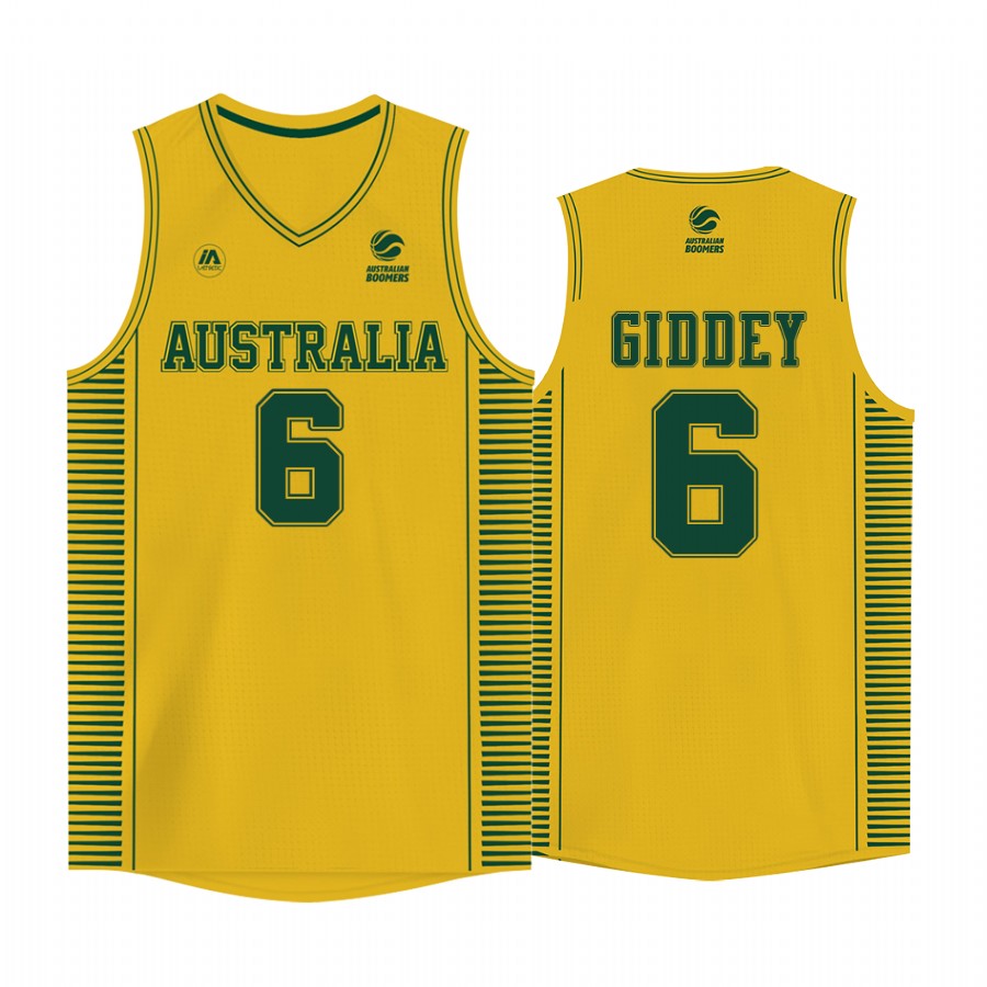 Josh Giddey 2021 NBA Draft OKC Thunder Austria Team Jersey Yellow