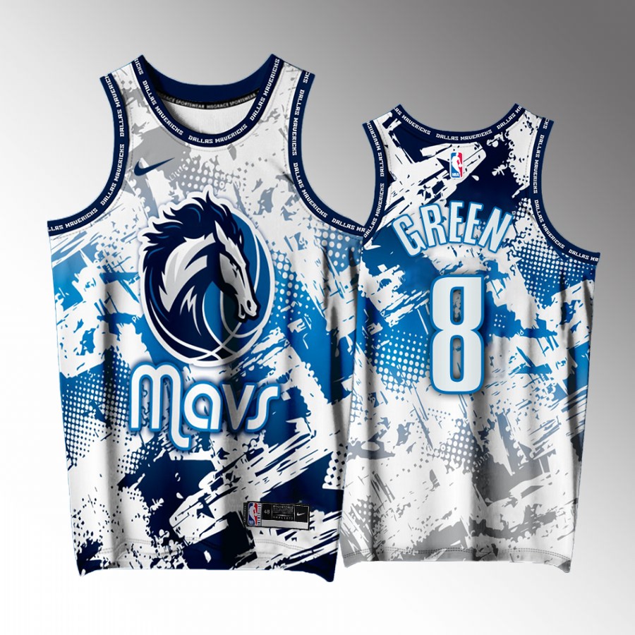 Josh Green Dallas Mavericks White #8 Jersey Splash City Exclusive Edition
