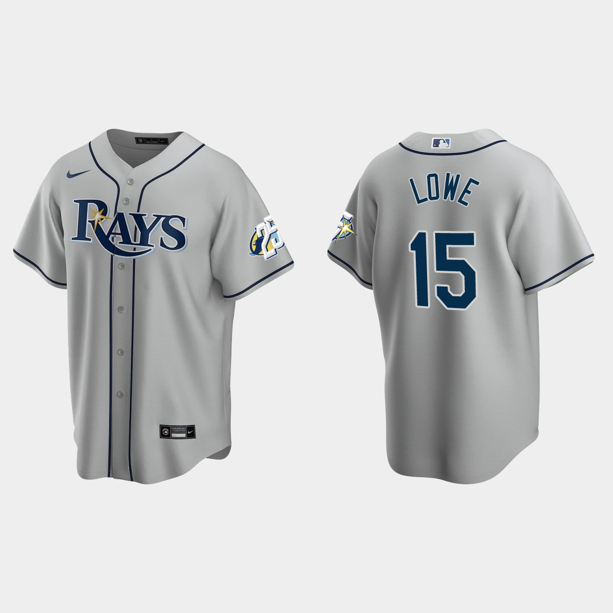 Josh Lowe Tampa Bay Rays 25th Anniversary Jersey - Gray