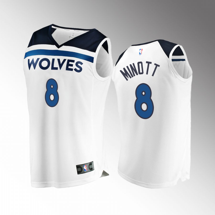 Josh Minott Timberwolves #8 White Jersey Fast Break  2022-23 Association Edition