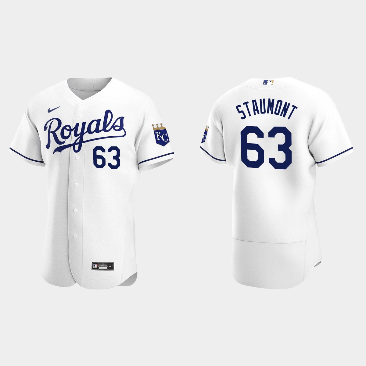 Josh Staumont #63 Kansas City Royals Home Jersey - White
