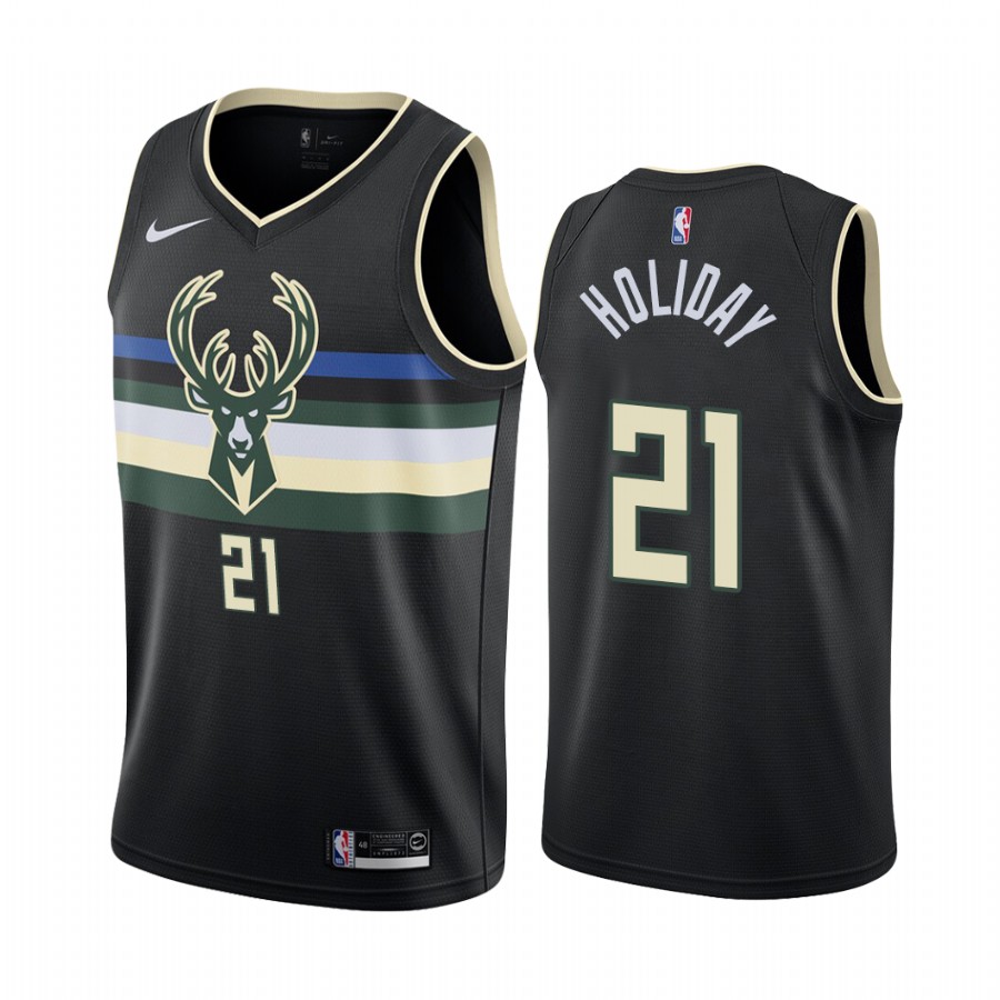 Jrue Holiday Milwaukee Bucks 2020-21 Black Statement Edition Jersey 2020 Trade