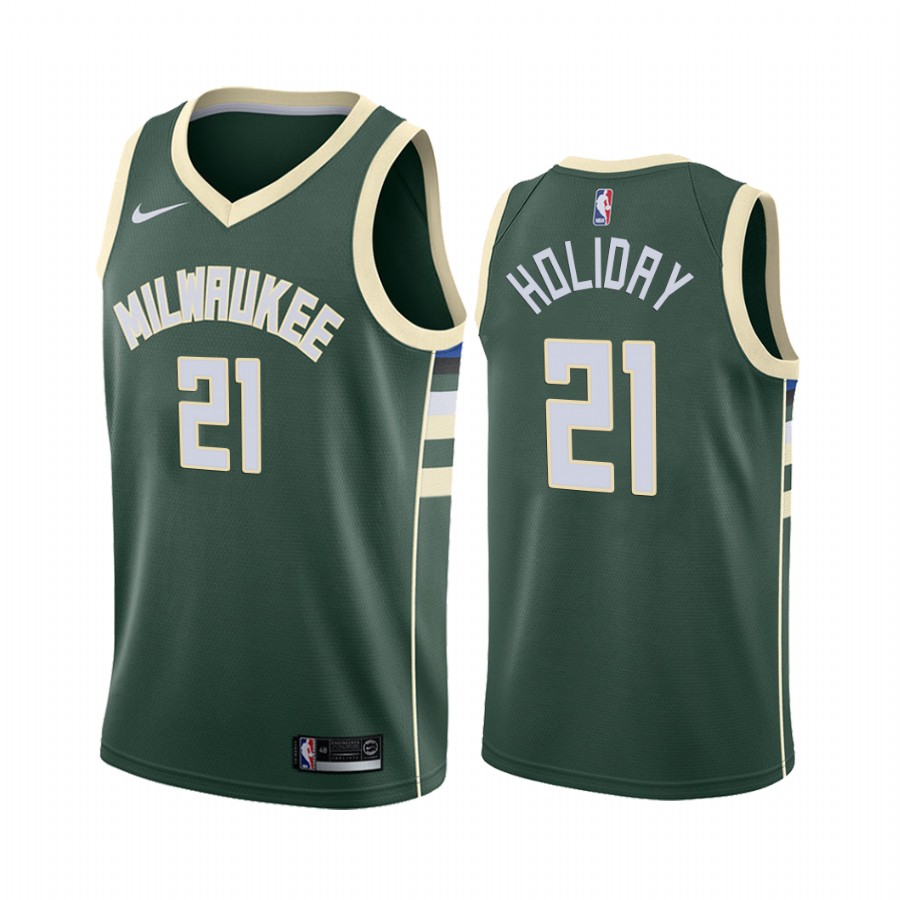 Jrue Holiday Milwaukee Bucks 2020-21 Green Icon Edition Jersey 2020 Trade