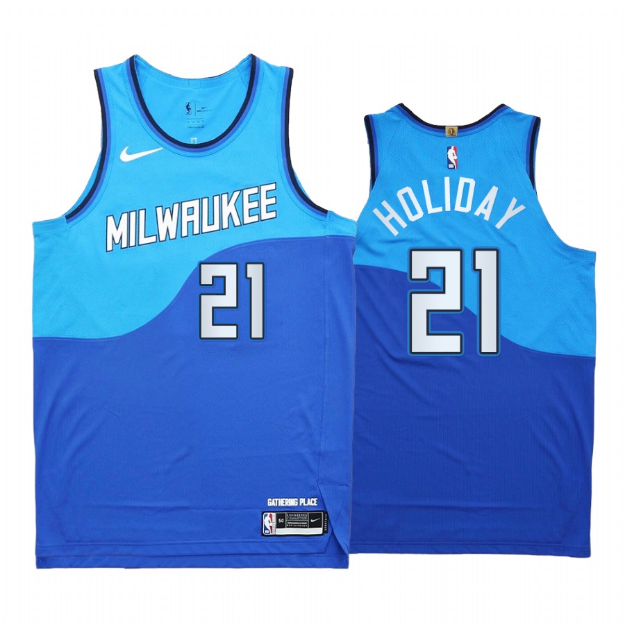 Jrue Holiday Milwaukee Bucks Blue City Edition 2020-21 Jersey New Uniform