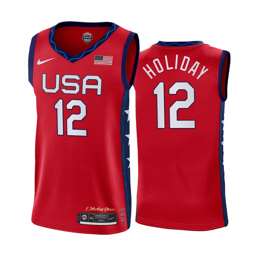 Jrue Holiday USA  #12 Red 2020 Summer Olympics Limited Jersey
