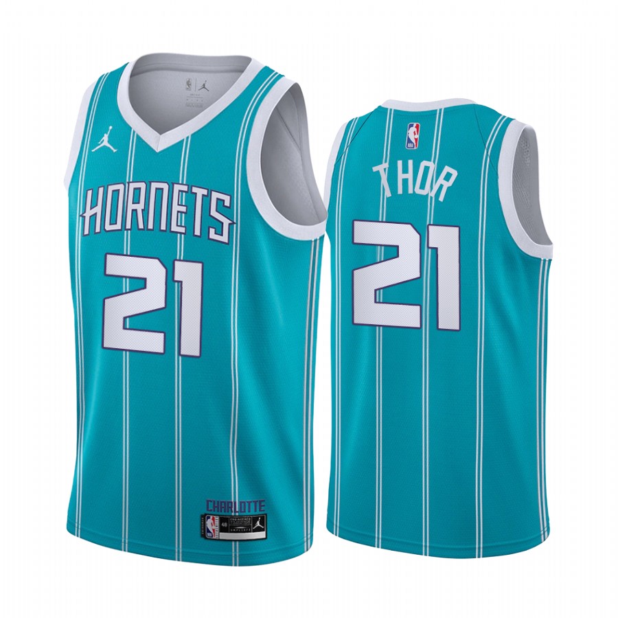 JT Thor 2021 NBA Draft Charlotte Hornets Icon Edition Jersey Teal