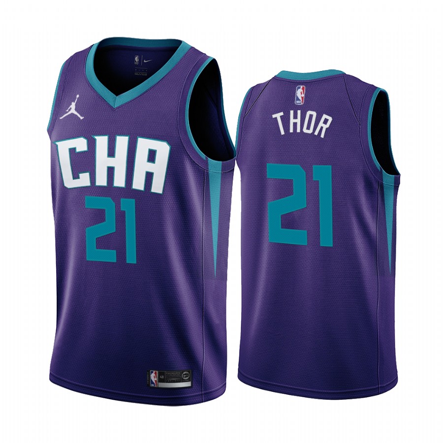 JT Thor 2021 NBA Draft Charlotte Hornets Statement Edition Jersey Purple