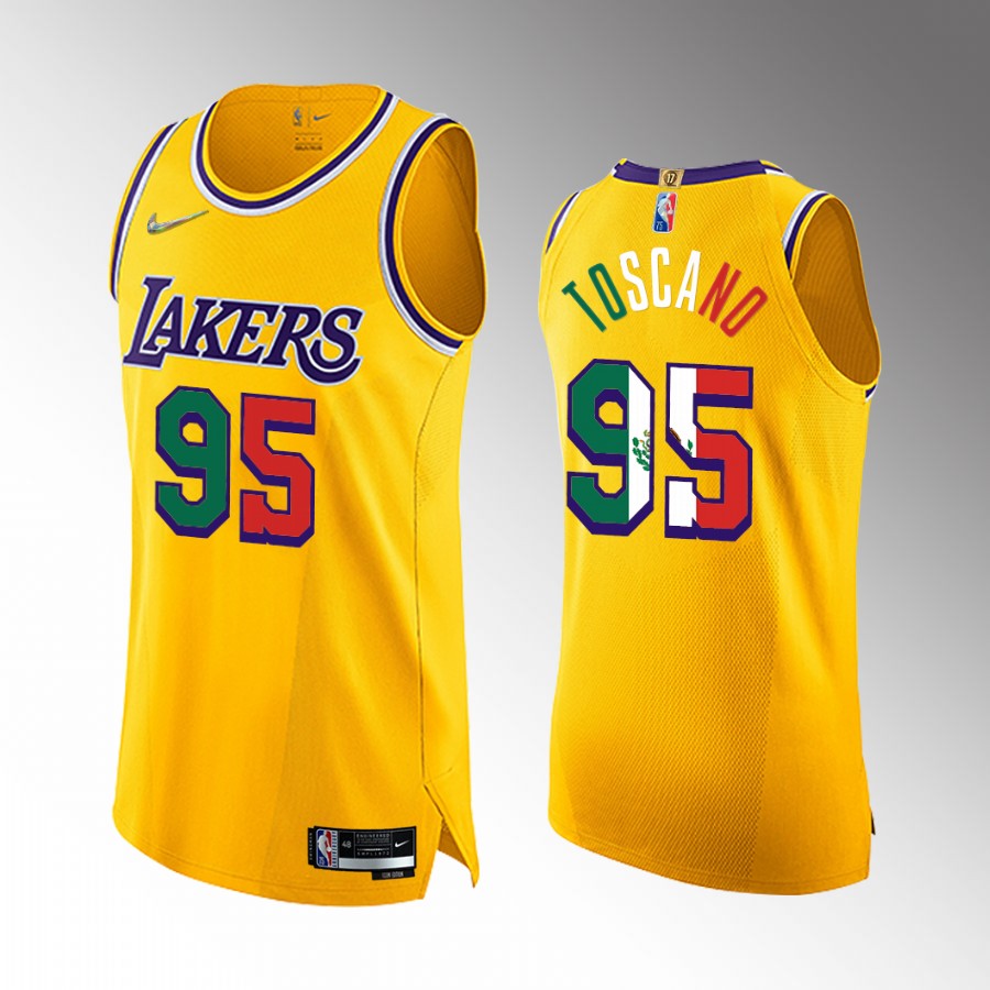 Juan Toscano-Anderson Special Mexico Edition Los Angeles Lakers #95 Gold Jersey
